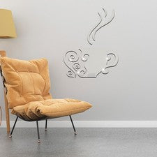 1 pieza pegatina de pared de PVC extraíble plateada duradera decoración del hogar calcomanía de pared