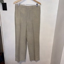 Pantalones de vestir Haggar para hombre corte clásico 38/30 beige elástico liso