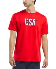 Camiseta Reebok 100229582 Para Hombre M Roja Gráfica EE. UU. Calce Regular Manga Corta FTS802