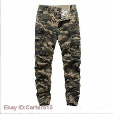 Moda Para hombres Informales Pantalones Largos Carga Algodón Camuflaje Aire Libre Deportes Pantalones