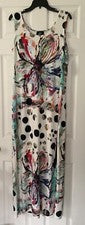 Maxi Vestido Largo para Mujer Libra Splash Multicolor Diseño Abstracto Talla Grande Nuevo