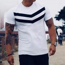 Camiseta De Algodón De Manga Corta Para Hombre Camisa Moda Verano Sólida Informal