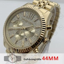 Michael Kors MK8579 Pavé Cristal Lexington Oro Pulsera Cronógrafo Reloj Hombre
