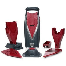 Juego profesional de cepilladora de verduras Börner Vital rojo/negro, con función de aderezo, mandolina