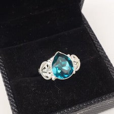 Anillo de plata esterlina 925 con piedras preciosas de apatita hecho a mano joyería anillo regalo para esposa