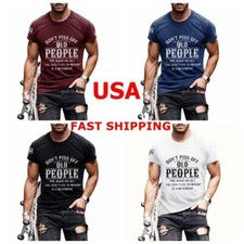 No Cabrear Las Personas Edad Hombres Moda Multicolor Suave Camiseta Manga Corta