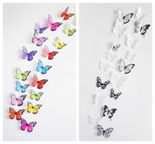 18 Piezas Transparente Decoración Hogar Calcomanía PVC Mariposas Pared Mural Pegatinas