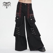 Diablo Moda Hombres Gótico Elegante Cyberpunk Suelto Pierna Ancha Pantalones Informales Pantalones