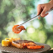Alicates para barbacoa 35,5 x 1,2 cm plata para cocinar a la parrilla