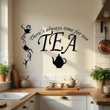 Siempre hay tiempo para el té calcomanía de pared cocina cita vinilo pegatina decoración del hogar