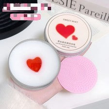 Jabón limpiador de brochas de maquillaje con almohadilla de limpieza de silicona para esponjas cosméticas
