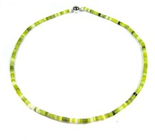 Damen Halskette Edelstein Heilstein Serpentin in Radform Magnetverschluss