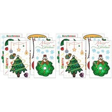 12 calcomanías de pared estilo Navidad dibujos animados decoración del hogar ventana tienda
