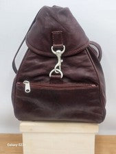 Mochila Cartera de Cuero Marroquí Hecha a Mano Borgoña Oscuro/Marrón Cuero Grueso