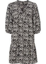 Nuevo Vestido 3/4 Brazos T. 36 Negro Estampado Mujer 3/4 Brazo Casual Vestido