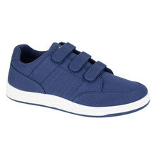 Zapatos deportivos DEK para hombre con cierre triple tacto informales de lona azul marino zapatos cómodos