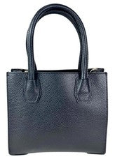Bolso de mano para mujer de cuero italiano de diseñador - negro diapositiva