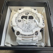 NUEVO Reloj de Cuarzo Activa Dual Time Deportivo Analógico/Digital Blanco WR50m ACW1637-005