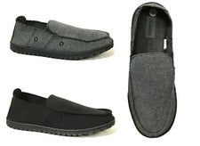 Mocasines de lona para hombre casa zapatos mocasines fondo de goma resistente--3030M