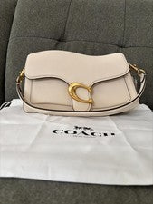 Bolso de cuero Coach Twisted Tabby Chalk blanco con latón descatalogado nuevo con etiquetas