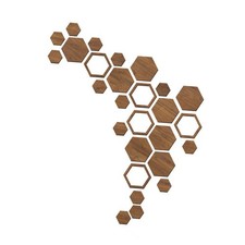 Juego de 27 pegatinas extraíbles de arte de pared hexagonales de madera para decoración del hogar personalizable