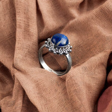 Anillo de plata de ley 925 con piedras preciosas de lapislázuli hecho a mano anillo de joyería