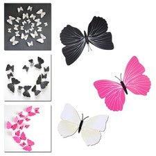 Hágalo usted mismo 3D Mariposa Pegatinas de Pared Imán Arte Calcomanía Hogar Habitación Decoración Set 12 en 1