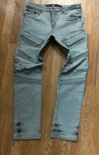 Pantalones de mezclilla elásticos ajustados de moda para hombre talla 42