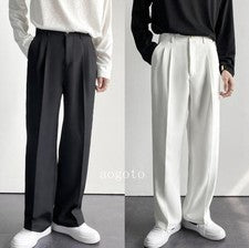 Moda Coreana Para hombres Informales Pantalones Sueltos Vestido de Negocios Pantalones Largos Verano Otoño
