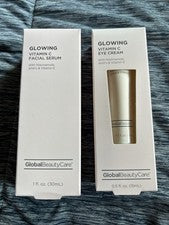Suero facial y crema para ojos con vitamina C brillante