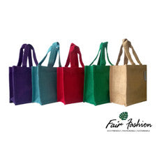 Arpillera de yute colorida pequeña almuerzo/bolsa de regalo/bolsa/ - natural y biodegradable