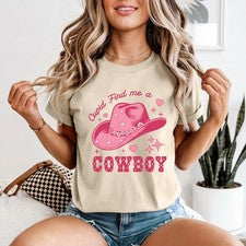 Camiseta Cupido Find Me A Cowboy Mujer Divertida Western Vintage Regalo Para Ella