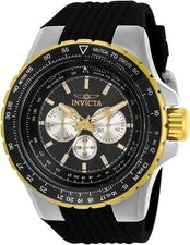 Reloj Invicta 33029 Aviator Cuarzo Cronógrafo 50mm Silicona Negro Hombre