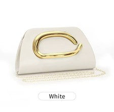 Bolso de mano con hebilla de Metal dorado para mujer, bolso de noche a la moda p