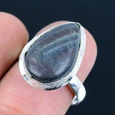 Anillo de joyería de plata esterlina 925 hecho a mano con piedras preciosas...