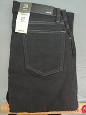 NUEVO Pantalones Hurley Worker Para Hombre Elastizados Calce Ajustado 14.5" Pierna Apertura Negro Talla 30