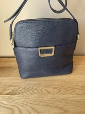 Nuevo bolso de hombro Ruth Langsford de cuero granulado en azul marino
