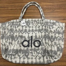 OFERTA ALO Yoga Gris TieDye Lona Algodón Bolso de Mano Grande Viaje Gimnasio Equipaje de Mano Nuevo con Etiquetas
