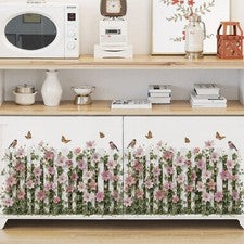 Arte de pared translúcido floral pegatina de pared material impermeable fácil instalación