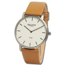 Regent Herren Armbanduhr Analog Lederarmband hellbraun UR1094068