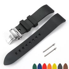 Correa de reloj de silicona de 18-24 mm pulsera cierre de mariposa liberación rápida