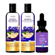 Chaba Herbal Cuidado del Cabello Set 3 piezas Champú Acondicionador Tónico Orgánico Crecimiento del Cabello