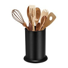 Soporte para Utensilios de Cocina 5x6.5", Soporte para Utensilios de Plástico para Cubiertos, Negro