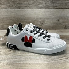 Mujer MINNIE MOUSE ZAPATILLAS Blanco Negro Rojo Tenis Zapatos NUEVO CON ETIQUETAS Damas Talla 10