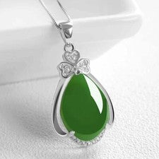 Collar colgante de plata esterlina 925 hoja de cristal piedra lunar mujer joyería Reino Unido