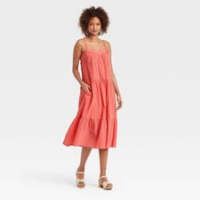 Vestido para mujer sin mangas línea A con bolsillos - Knox Rose Coral Rosa Talla XS NUEVO SIN ETIQUETAS