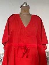 Indio Rojo Sólido Estampado Caftán Verano Bikini Cubierta Maxi Playa Caftán EE. UU.