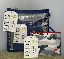 Bolso Bandolera On The Go 247 #6 Doble Nudie Azul Marino Estadio Transparente + #3 + #2 Bolsas