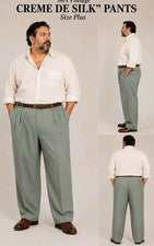 Pantalones para hombre CREME DE SILK vintage años 80 gris seda y rayón talla 4X NUEVO