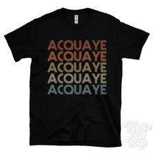 CAMISETA ACQUAYE ESTILO RETRO REPETIDO Hombre y Mujer Novedad Genial Nombre Regalo